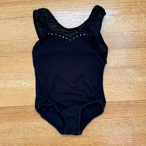 Cat & Jack Black Rhinestone and Mesh Leotard